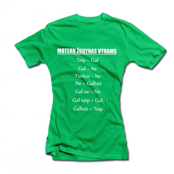 Moteriški marškinėliai "Moterų žodynas vyrams"