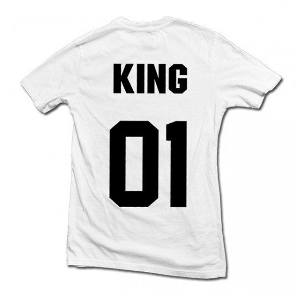 Marškinėlių komplektas "King & Queen" su spauda iš priekio ir iš galo