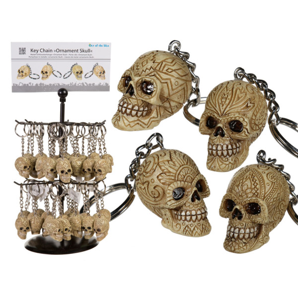 Raktų pakabukas "Ornamentais dekoruota kaukolė"