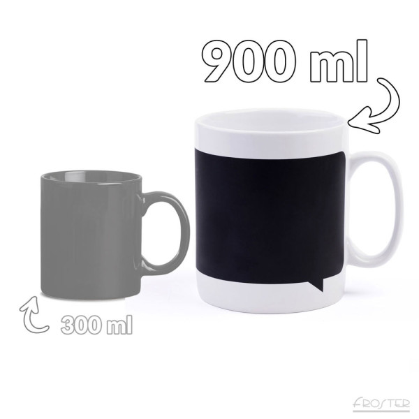 Gigantiškas puodelis su kreidele "Užrašų lenta" (900ml) Gigantiškas puodelis su kreidele "Užrašų lenta" (900ml)