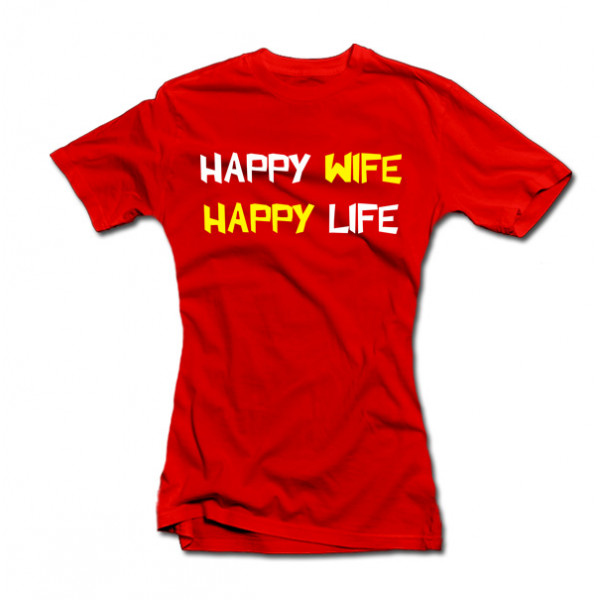 Moteriški marškinėliai "Happy wife"