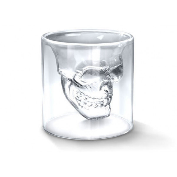 Kaukolės formos stikliukas "DOOMED", 75ml