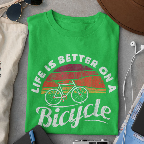 Marškinėliai "Life is better on a bicycle"