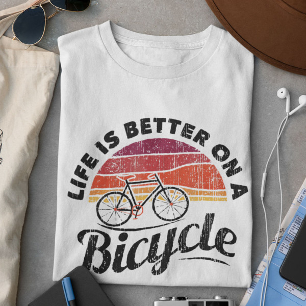 Marškinėliai "Life is better on a bicycle"