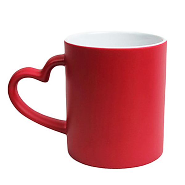 Magiškas raudonas puodelis "Širdelė" su Jūsų pasirinkta nuotrauka