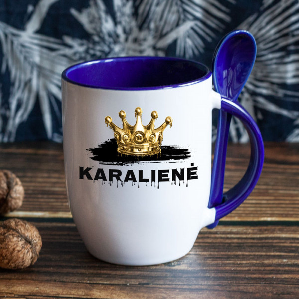 Puodelis su šaukšteliu "Karalienė"