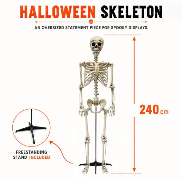 Milžiniška XXL dekoracija „Skeletas“ (240 cm)