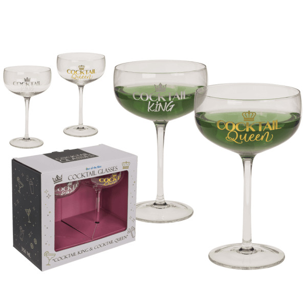 Kokteilinių taurių komplektas „Cocktail King & Queen“