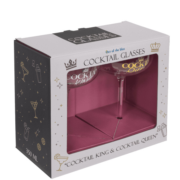Kokteilinių taurių komplektas „Cocktail King & Queen“