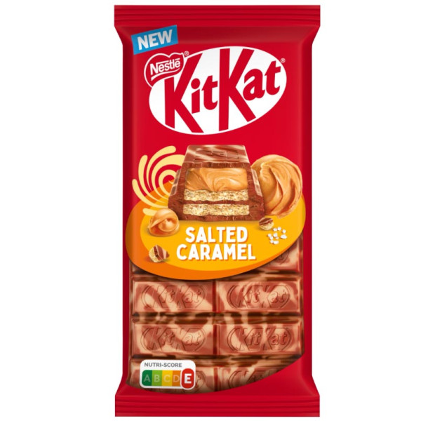 "KIT KAT" Pieninis šokoladas su sūrios karamelės įdaru, 99 g "KIT KAT" Pieninis šokoladas su sūrios karamelės įdaru, 99 g