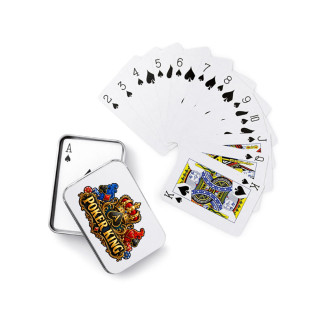 Kortos metalinėje dėžutėje "Poker King" Kortos metalinėje dėžutėje "Poker King"
