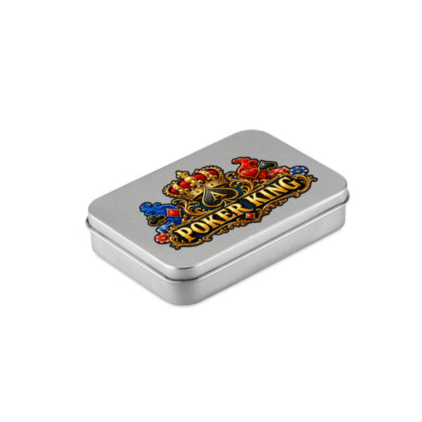 Kortos metalinėje dėžutėje "Poker King"
