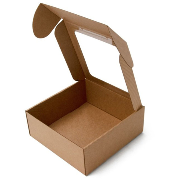 Puošni kvadratinė dovanų dėžutė, ruda 220x220x90mm