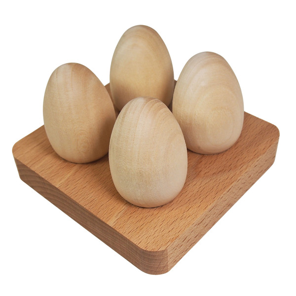 Medinis kiaušinių stovelis (4 kiaušiniai)