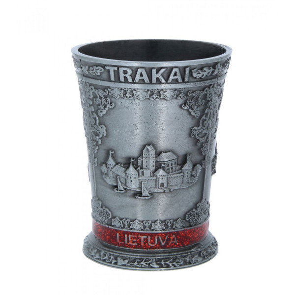 Sidabro spalvos metalinis stikliukas "Lietuva" Sidabro spalvos metalinis stikliukas "Lietuva"