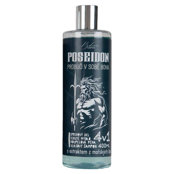 Vyriškas dušo gelis, šampūnas, putos ir muilas 4in1 "Poseidon" (400ml)