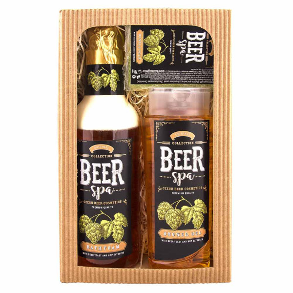 Kosmetikos dovanų rinkinys "BEER SPA" - vonios putos (500ml), dušo želė (250ml) ir muilas (70g)