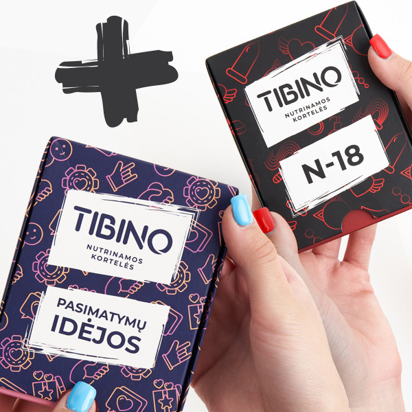 TIBINO nutrinamų kortelių komplektas "N-18" ir "Pasimatymų idėjos"