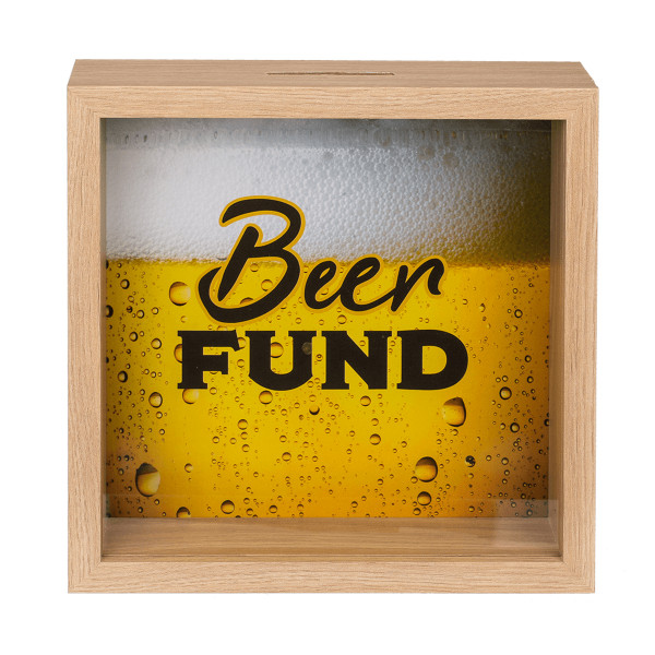 Medinė taupyklė - rėmelis "Beer fund"