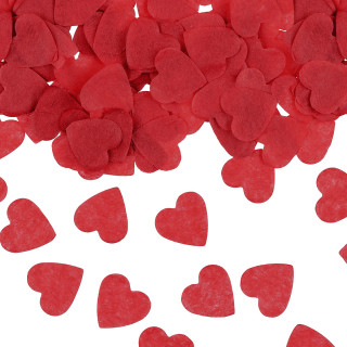 Popierinių raudonų širdelių konfeti