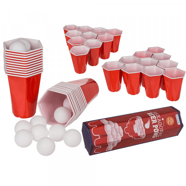 Vakarėlių žaidimas "Šešiakampis beer pong"