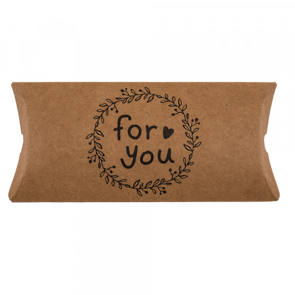 Kraft popieriaus dėžutės - pagalvėlės "For you", 4vnt