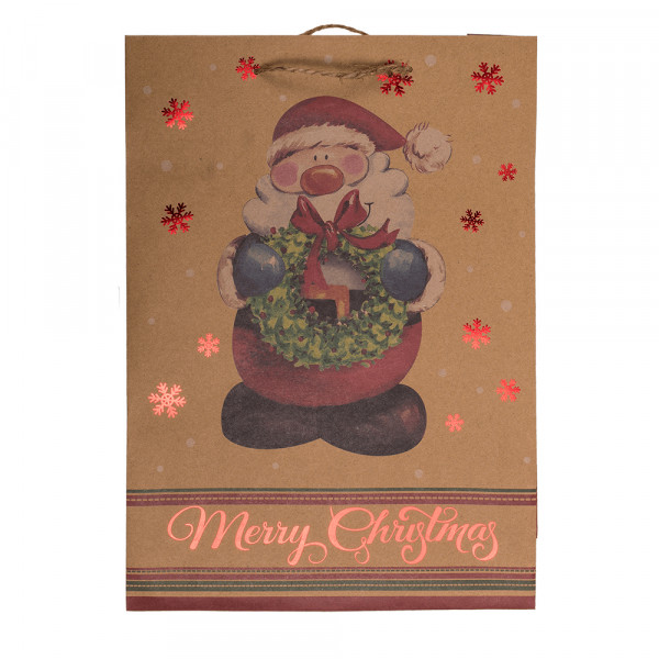 Popierinis dovanų maišelis "Christmas" (25x9x34,5cm)
