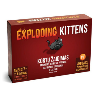 Stalo žaidimas "Exploding Kittens" (lietuvių - anglų)