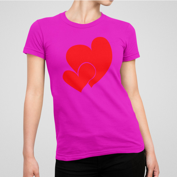 Moteriški marškinėliai "Širdelės"