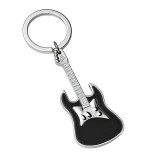 Raktų pakabukas "Juoda gitara" (su galimybe išgraviruoti už papildomą kainą)