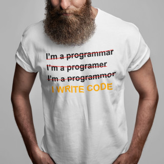 Marškinėliai "I write code"