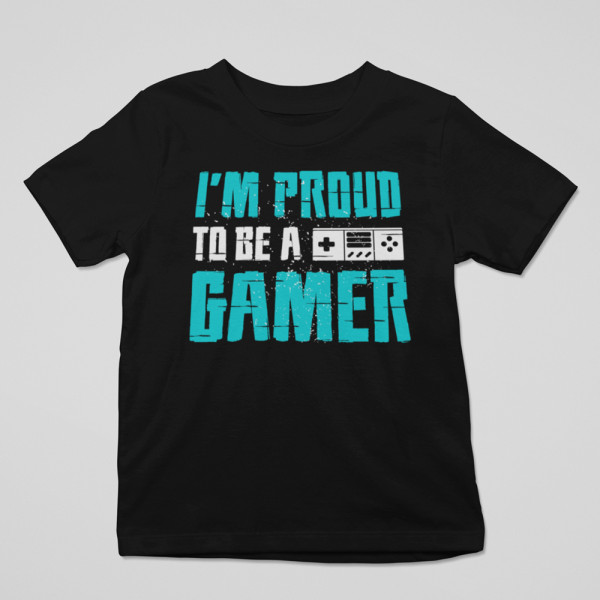 Vaikiški marškinėliai "I'm proud to be a gamer"