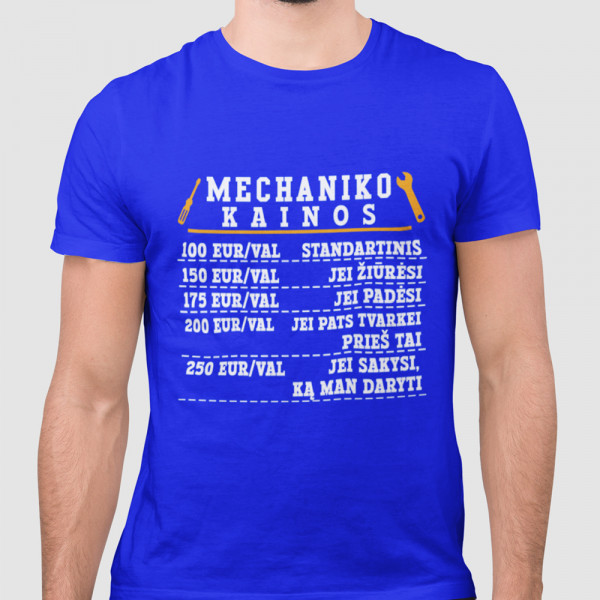 Marškinėliai "Mechaniko kainoraštis"