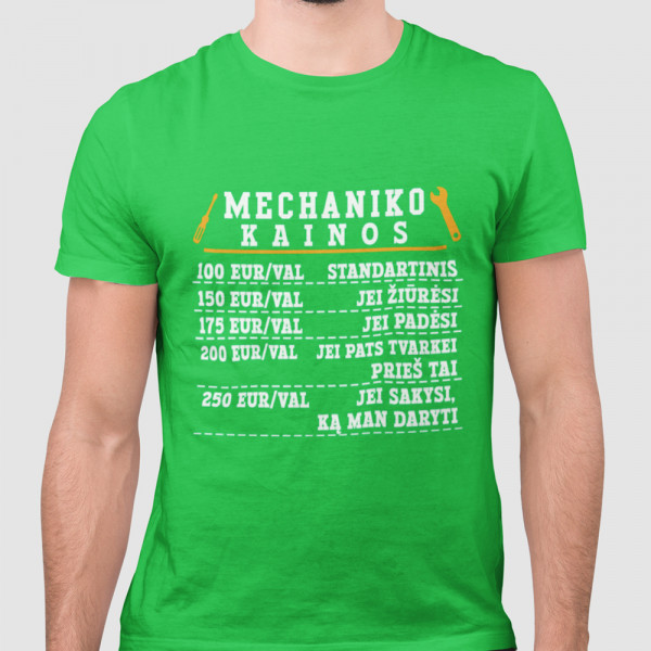Marškinėliai "Mechaniko kainoraštis"