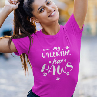 Moteriški marškinėliai "My Valentine has paws"