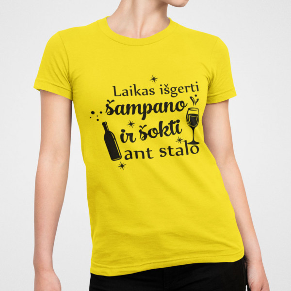Moteriški marškinėliai "Laikas išgerti šampano"