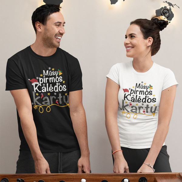 Marškinėlių komplektas "Mūsų pirmos Kalėdos kartu"