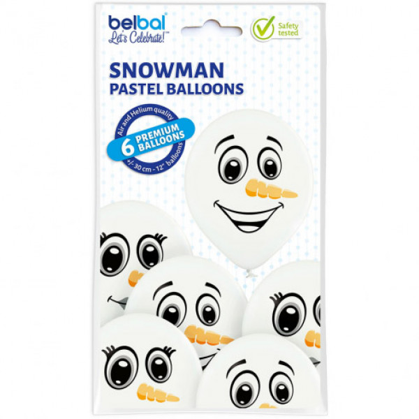 Premium balionai "Snowman" (6vnt)