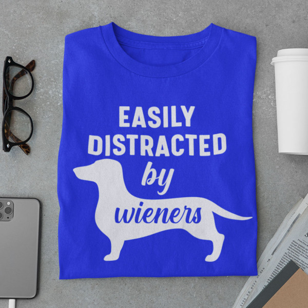 Marškinėliai "Easily distracted by wieners"