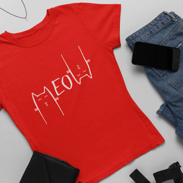 Moteriški marškinėliai "MEOW"