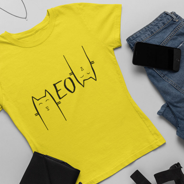 Moteriški marškinėliai "MEOW"