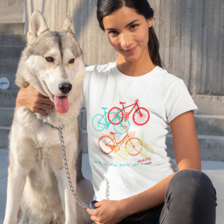Moteriški marškinėliai "Viskas, ko man reikia, yra dviratis"