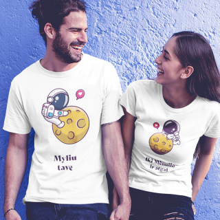 Marškinėlių komplektas "Myliu tave iki Mėnulio ir atgal"