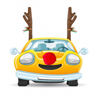 Kalėdinis automobilio rinkinys "Ragai ir nosis"