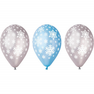 Premium balionai "Snowflake" (5vnt)