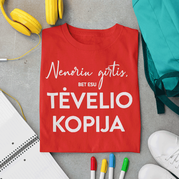 Vaikiški marškinėliai "Tėvelio kopija"