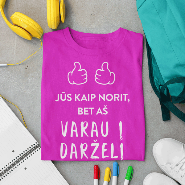 Vaikiški marškinėliai "Varau į darželį"