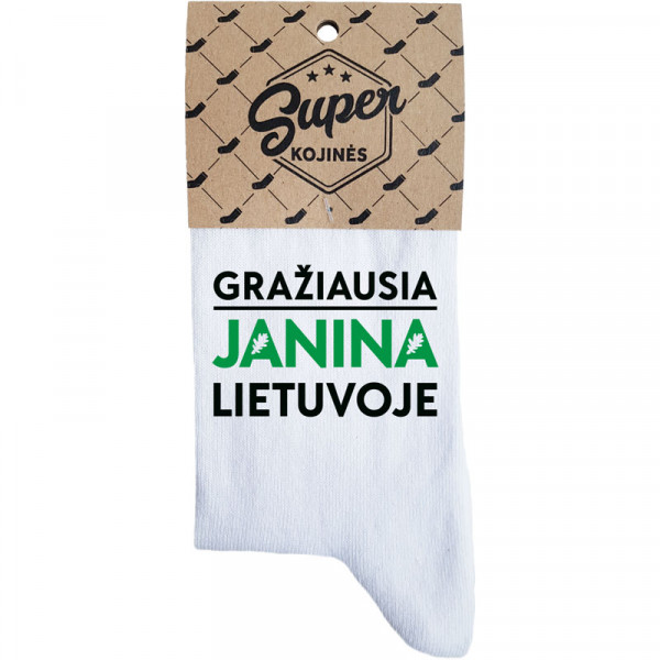 Moteriškos kojinės "Gražiausia Janina Lietuvoje" 