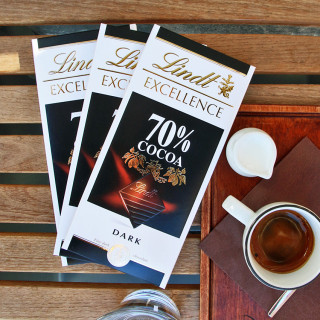 3vnt. "LINDT EXCELLENCE" juodojo šokolado (70%)