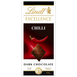 "LINDT EXCELLENCE" juodasis šokoladas su aitriųjų paprikų ekstraktu, 100 g